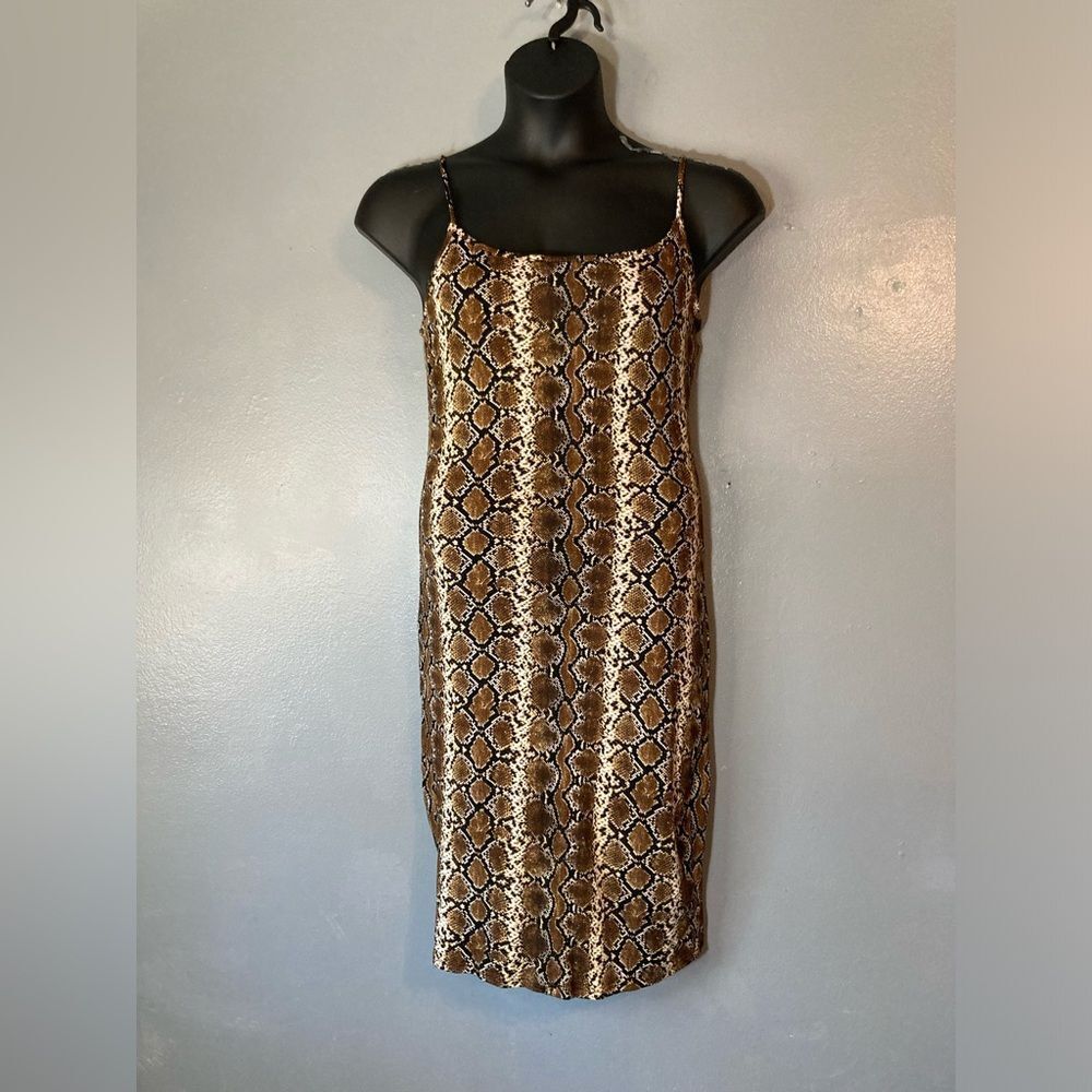 Hearts & Hips brown snakeskin print dress